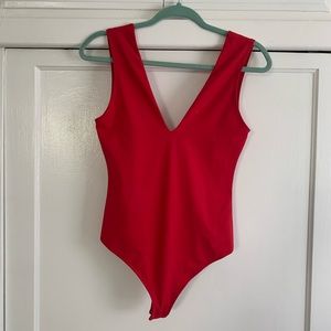 Red Red Low-V Bodysuit